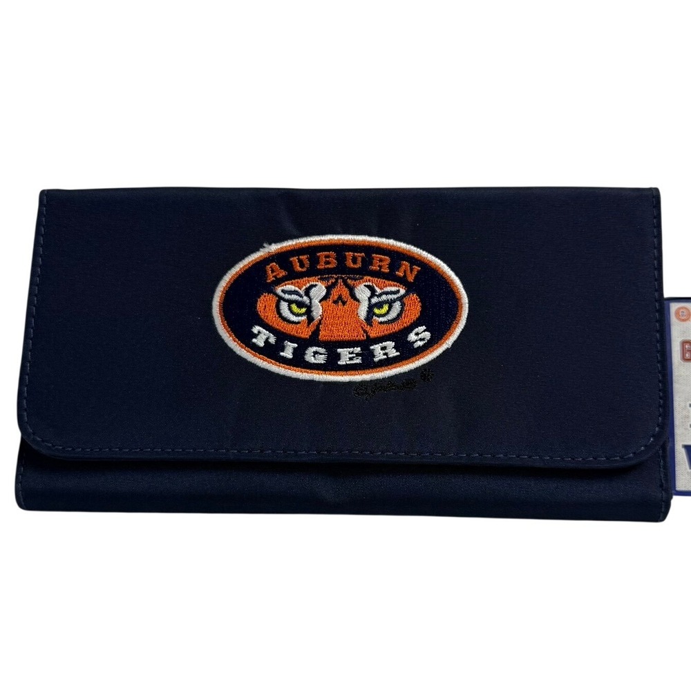 Auburn Tigers Tri fold Wallet Women Navy Blue NEW Embroidered Logo War Eagle SEC